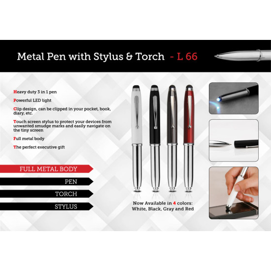 Personalized Metal Pen with Stylus Torch Personalized Metal Pen with Stylus Torch