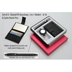 Personalized 3 In 1 Gift Set Keychain Wallet with Pen