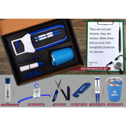 Personalized Doctors Mug 6 Piece Gift Set Blue