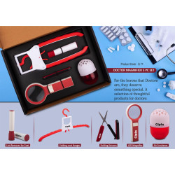 Personalized Doctor Magnifier 5 Piece Gift Set Red