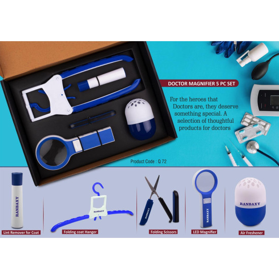 Customized Doctor Magnifier 5 Piece Gift Set Blue