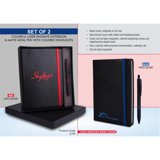 Personalized Engraved Notebook With Metal Pen Gift Set Personalized Engraved Notebook With Metal Pen Gift Set