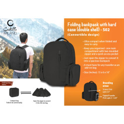 Personalized Folding Backpack with Hard Case Personalized Folding Backpack with Hard Case