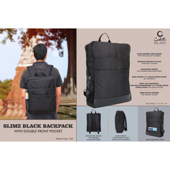 Personalized Slimz black backpack