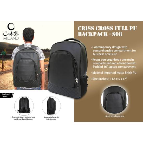Personalized Criss Cross Full PU backpack