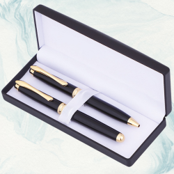Customized Premium Black and Gold Pen Set