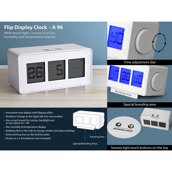 Flip Display Clock With Touch Light / Snooze Function