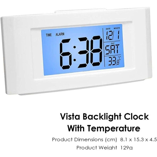 Personalized Vista Backlight Clock with Temperature