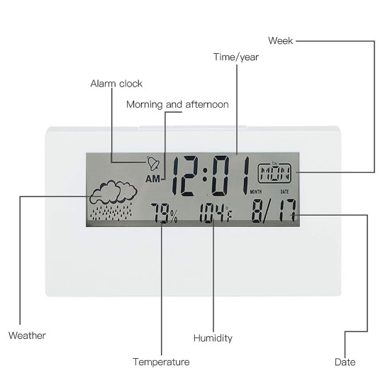 Customized Sharp Weather Station Clock with Backlight