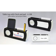 Personalized Table Top With Clock And Pad Personalized Table Top With Clock And Pad