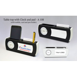 Personalized Table Top With Clock And Pad