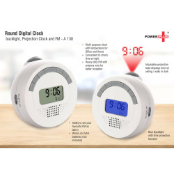 Personalized Round Digital Clock with Projection Clock 