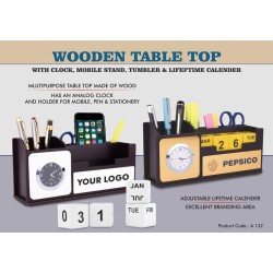 Personalized Wooden Table Top With Clock Personalized Wooden Table Top With Clock