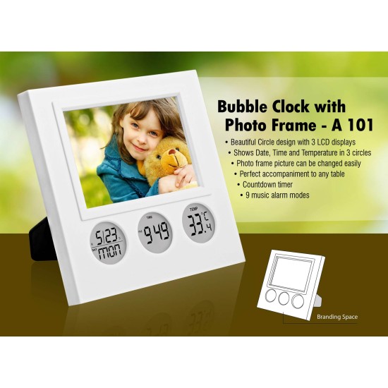 Customized Digital Bubble Clock with Photo Frame Customized Digital Bubble Clock with Photo Frame