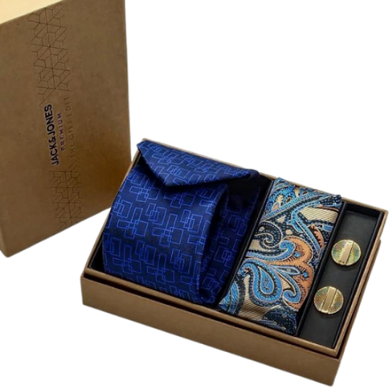 Jack & Jones Fine Printed Tie Accessory Gift Set